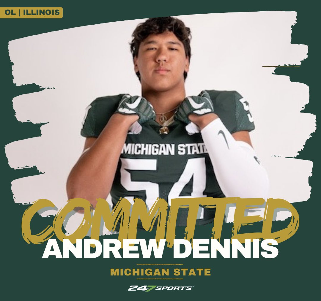 BREAKING: #MichiganState has landed transfer OL Andrew Dennis from #Illinois.

The Mt Pleasant (MI) four-star was the 162nd-ranked recruit in the 2024 class.

The former face of MSU’s class is back. He’ll compete for a two-deep IOL spot.