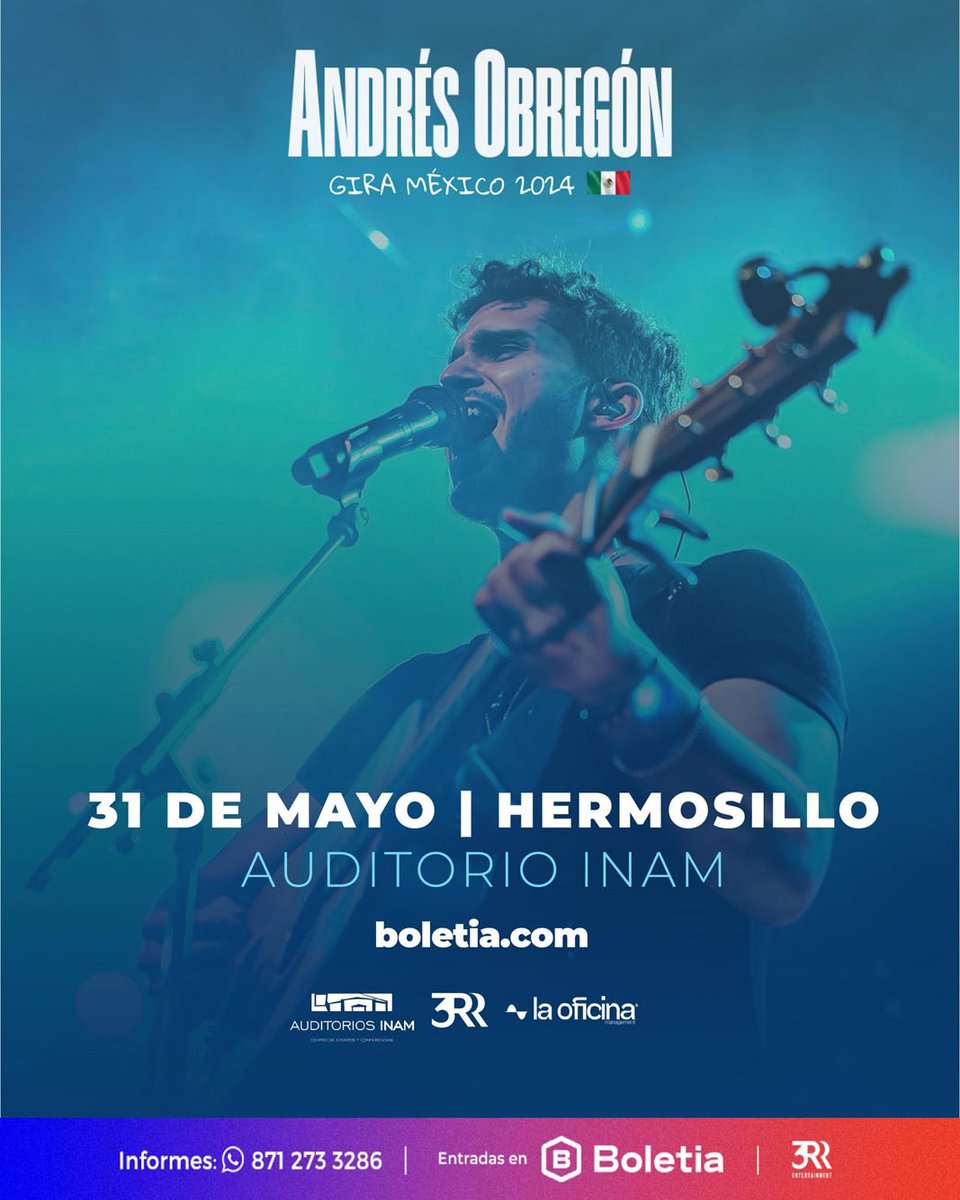 BalestrinoLied's tweet photo. En mayo, @andresobregon_ se presentará en Morelia, en León y en Hermosillo. Viernes 24 en el #TeatroStellaInda, sábado 25 en el #ForoParuno, y viernes 31 en el #AuditorioINAM. 🎶🎶🎶🎶🎶 https://t.co/hEWJXeHWgN