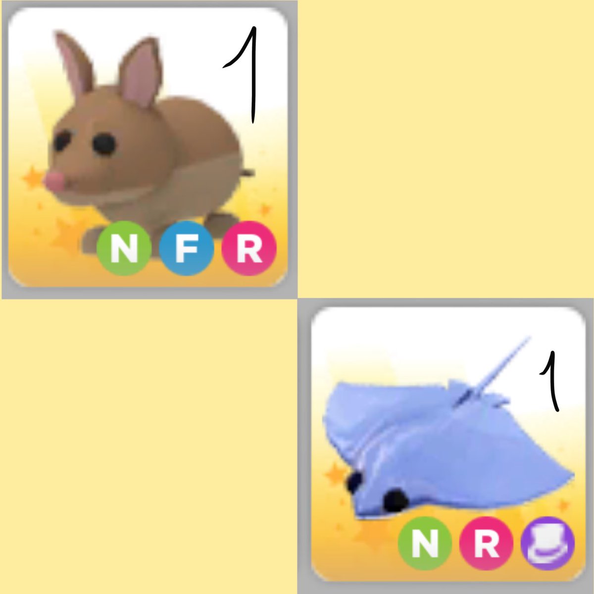 Trading all for ride potions! 🤍

(Amount im lf each in pics )

• 1+ = 1 ride pot and adds 

(☀️)
#Adoptmetrades #Adoptmetrade #adoptmetrading #adoptmeoffer #adoptmegiveaway #adoptmeoffers  #AMtrading