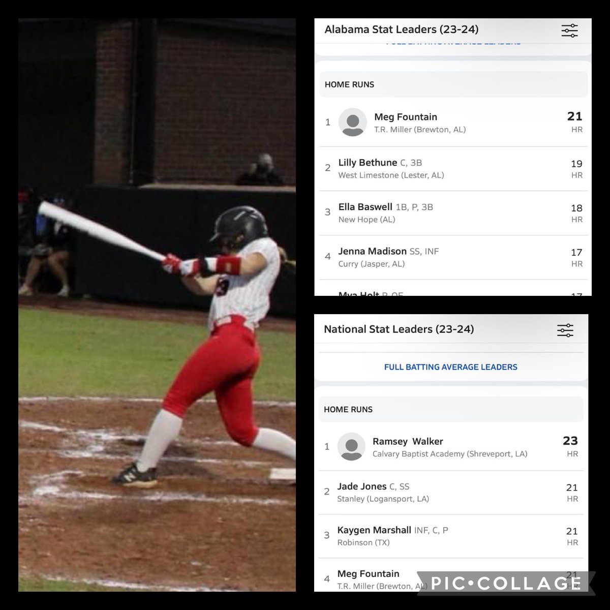 🤩 Meg Fountain🤩 (UWF commit)
This girl is a force! 💥This is what hard work looks like! 💪🏻 This is what dedication looks like. ❤️ #1 in the state and #4 in the nation for HR’s.  We are so proud of you! #stealstrong #hardworkworks #beast