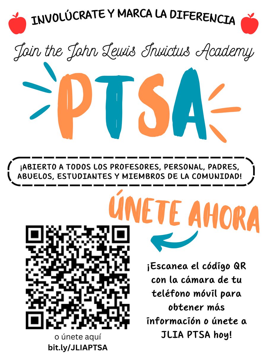 The JLIA PTSA is looking for YOU! Whether you're a parent, teacher, student, or community member, we need YOUR voice & passion to support our amazing scholars! Join today at bit.ly/JLIAPTSA @Antonio_Grant1 @JLIADavis_APS @APMitchell_ @h_greenhill @DrNBall @TandraGibel