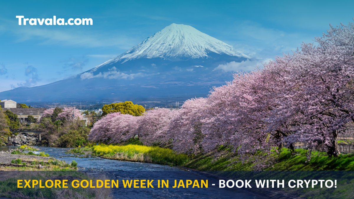 Do you know what Golden Week is in Japan? 🌸✨ It's one of Japan's most anticipated holiday seasons, when the country celebrates with festivals, family gatherings, and travel. Experience the best of Japan and book your trip with crypto on Travala!