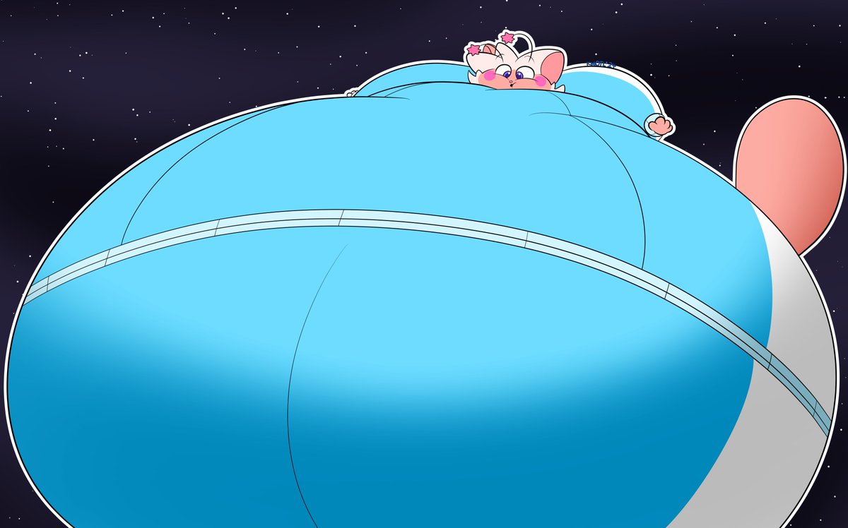 Birthday gift art for @creme_balloon I give you a big space kitty boi~