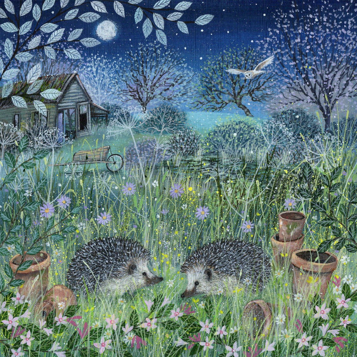 Sometimes we just need to see some cute hedgehogs at the end of a full week lol…I love to post this one. Sweet dreams & stay cozy, everyone 💙 (Art by Lucy Grossmith)