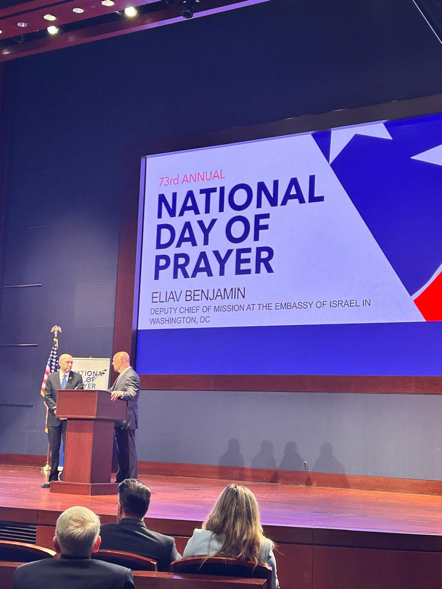 As a representative of the state of Israel to the US, I felt empowered and strengthened by the prayer for the welfare of the State of Israel by Bishop Robert Stearns, as part of the 73rd annual National Day of Prayer. Thank you President @PrayKat for leading this moving…