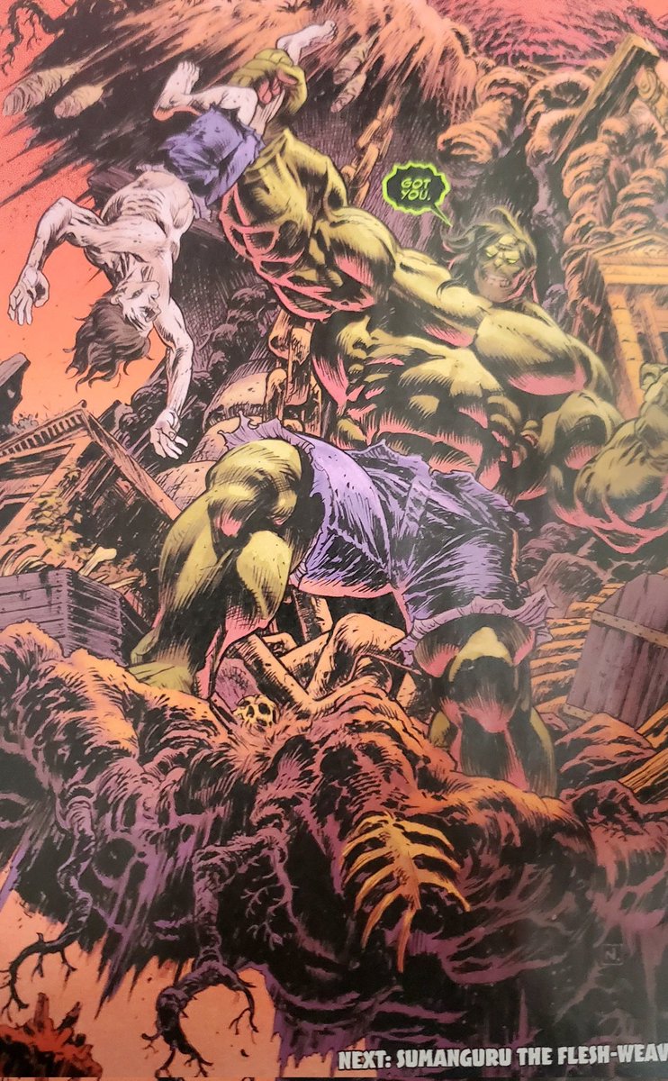 Hulk attacks/visits Strange Academy since he was in New Orleans. He needs help freeing Charlie from the porcelain doll. Doctor Voodoo agrees to help Hulk. He sends him to the spirit realm but this may not work. Hulk is forced fight different versions of himself to accomplish it.