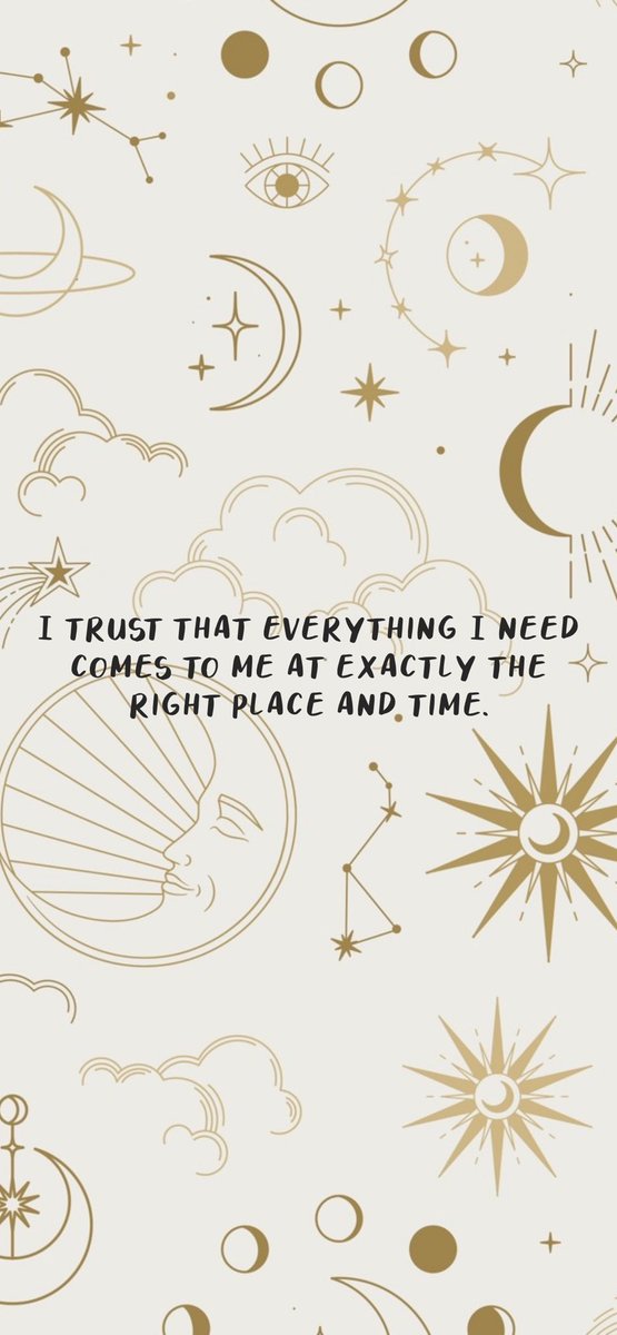 I trust that everything I need comes to me at exactly the right place and time. From @am_affirmations