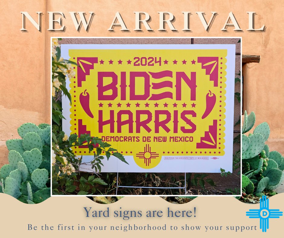 🌶️Attention New Mexico🌶️! Biden-Harris for NM yard signs are here👀! Sign up here to be first in your neighborhood to show your support, before we even post them on our website (Supplies are limited): mobilize.us/nmdemocrats/ev…