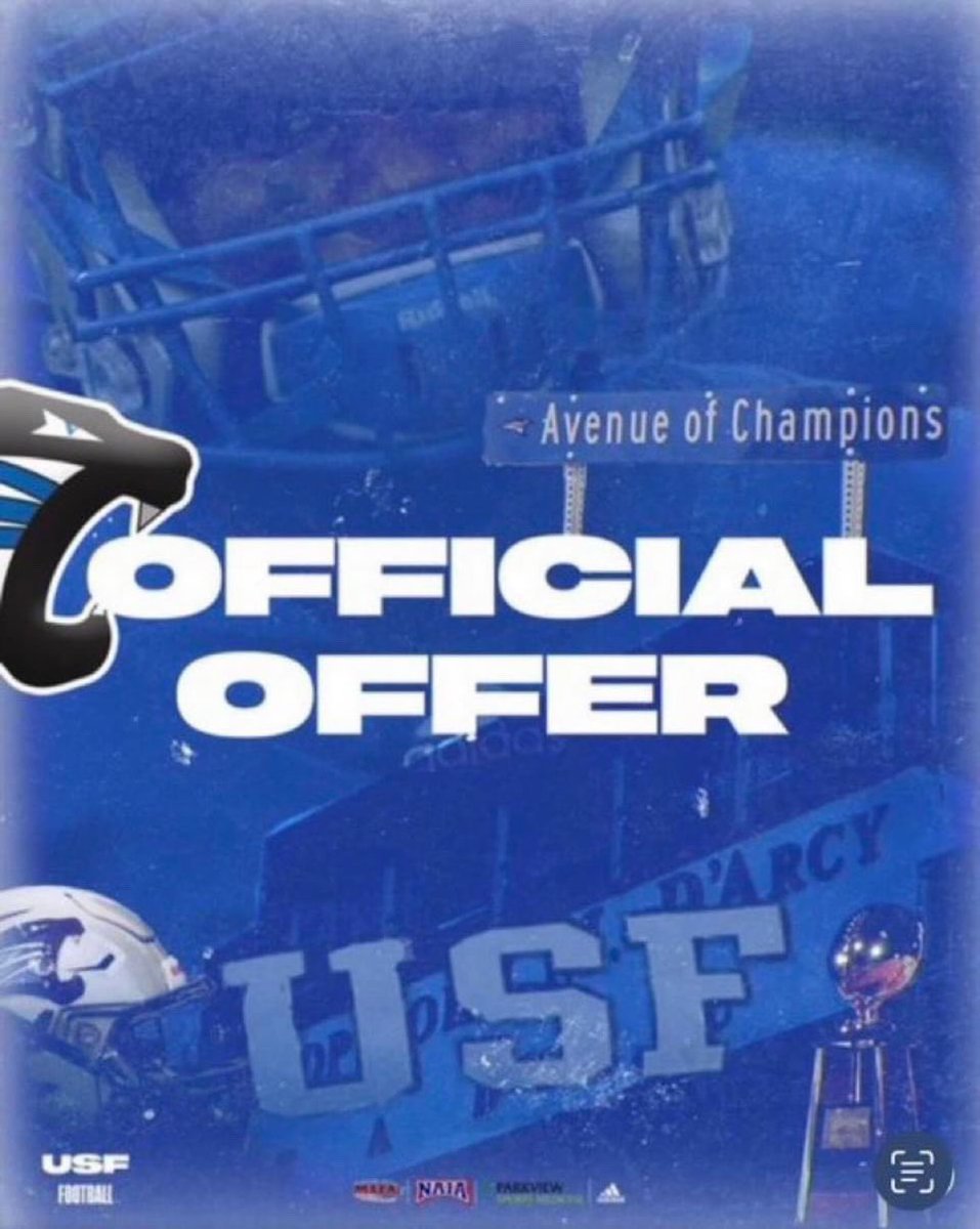 After a greart conversation with coach <a href="/CoachDreyer64/">Austin Dreyer</a> I am blessed to receive my first offer from <a href="/usf_fb/">USF Football</a>. <a href="/coach_mal/">Patrick Mallory</a> <a href="/MrMangoclass/">Michael Mango</a> <a href="/smoothperk/">Peter Perkins</a> <a href="/CoachKelich/">Dan Kelich</a>