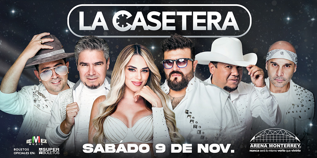 😎 @LaCaseteraMX aterriza en la #ArenaMonterrey este 9 de Noviembre 😎

Su música y ambiente te harán vibrar en una noche mágica ✨

Adquiere ya tus boletos en superboletos.com y alístate para este gran evento 🤩