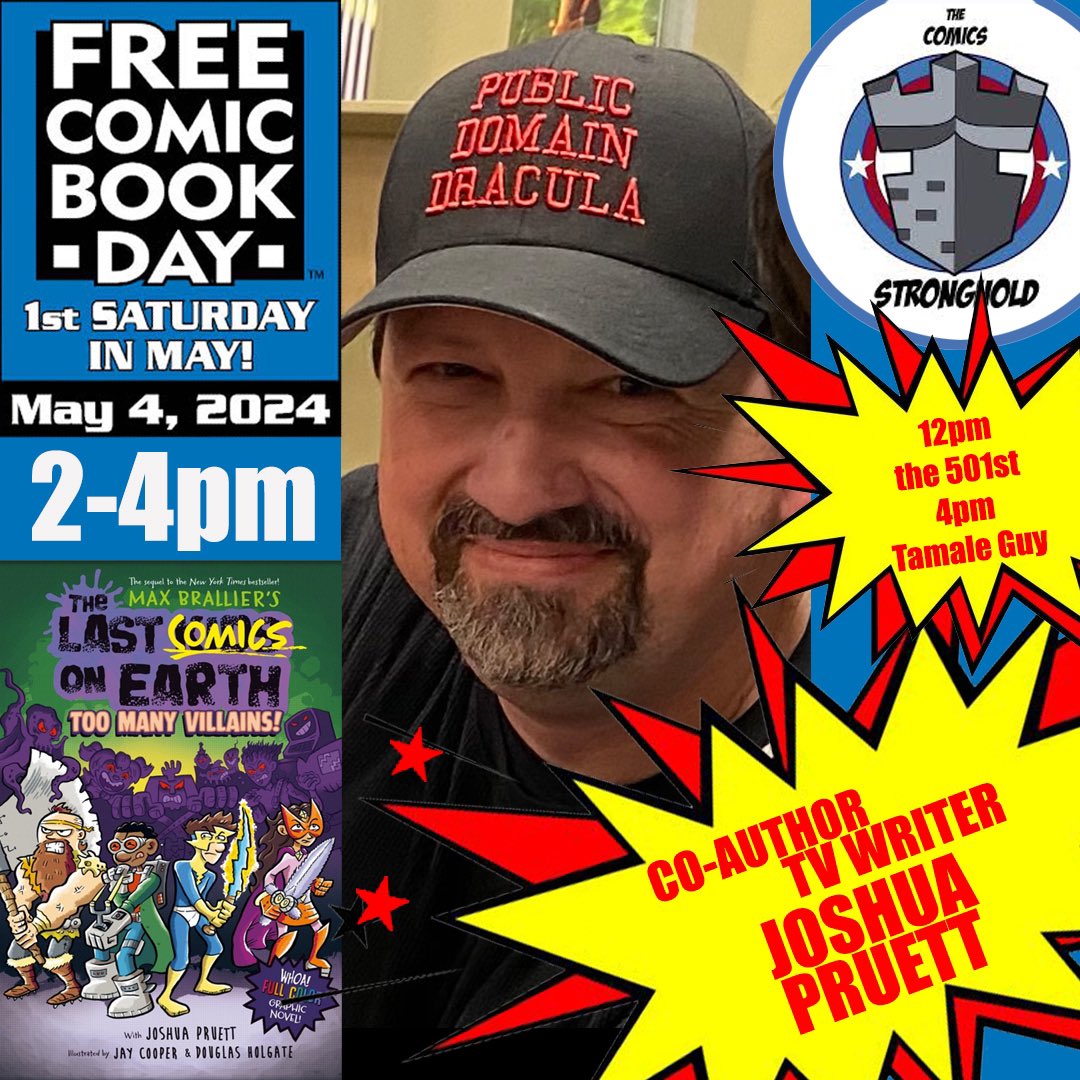 Joshua Pruett (@zombietardis) on Twitter photo BUDDIES I’ll be SIGNING this Saturday for <a href="/Freecomicbook/">Free Comic Book Day</a> Day at The Comics Stronghold at 2pm 1906 Oceanside Blvd Unit G! Fun begins at noon w <a href="/501stLegion/">501st Legion</a> Get free books, buy some books, support your LCS! <a href="/GailSimone/">Gail Simone 💙💛</a> explains why this is so important below! #FreeComicBookDay BUDDIES I’ll be SIGNING this Saturday for <a href="/Freecomicbook/">Free Comic Book Day</a> Day at The Comics Stronghold at 2pm 1906 Oceanside Blvd Unit G! Fun begins at noon w <a href="/501stLegion/">501st Legion</a> Get free books, buy some books, support your LCS! <a href="/GailSimone/">Gail Simone 💙💛</a> explains why this is so important below! #FreeComicBookDay