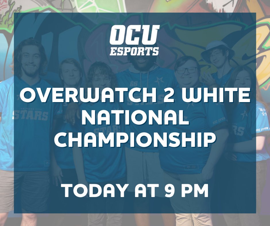 Watch the @OCUEsports Overwatch 2 White team TONIGHT at 9 p.m. as they compete in the NECC National Finals! 🌟 Livestream: twitch.tv/oklahomacityun….