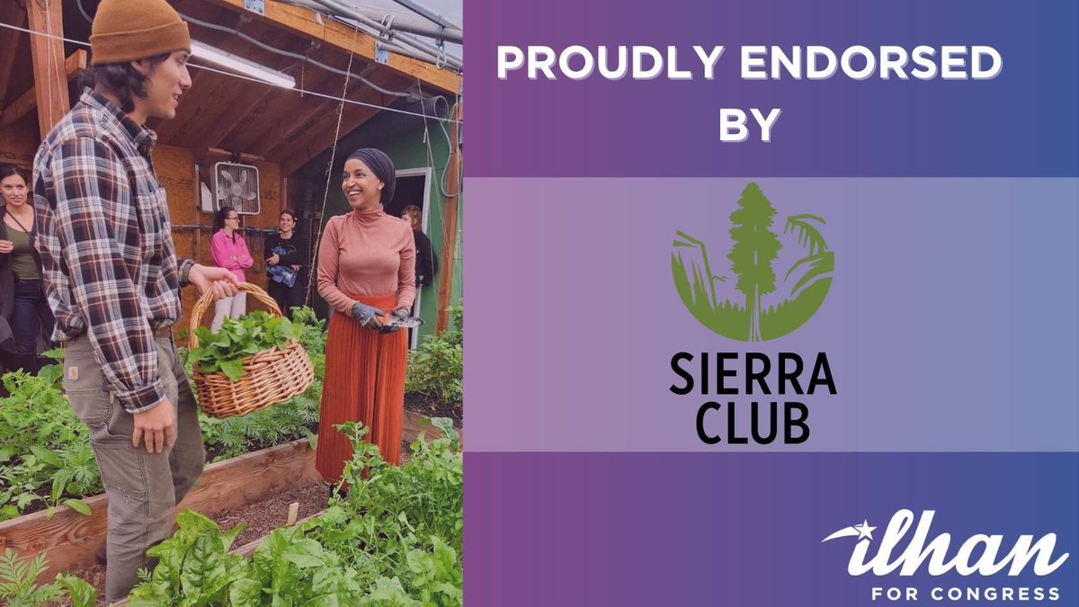 We are honored to be endorsed by @SierraClub. Our movement believes that climate change is real, and that we must act now. By passing legislation like the Green New Deal, we will create a more equitable and sustainable future for all.