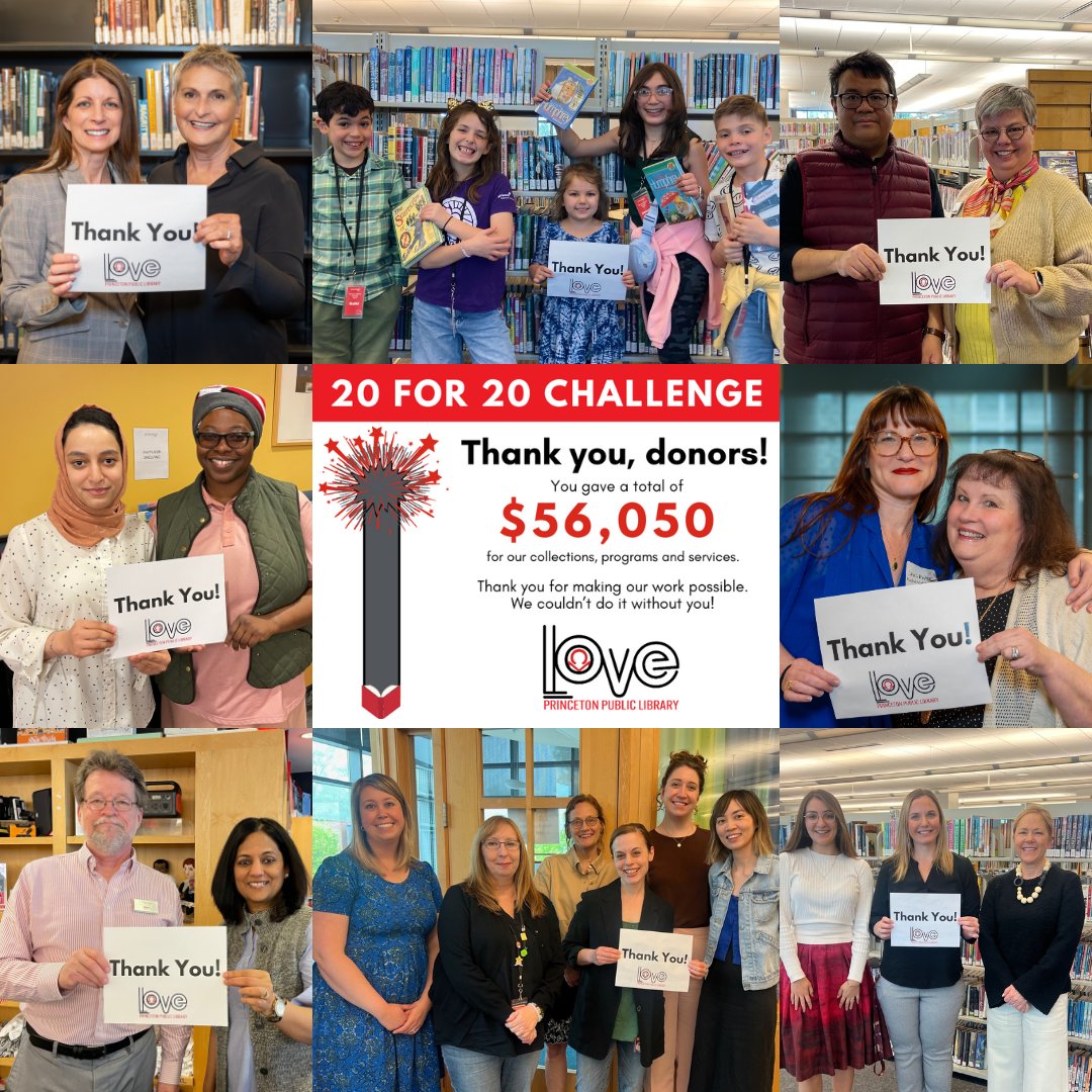 A tremendous THANK YOU to everyone who contributed to April's 20 for 20 Challenge! Thanks to you, we raised a total of $56,050, which is 180% over our original goal of $20,000. All funds raised are for our Annual Appeal, which is a critical part of the library's budget.