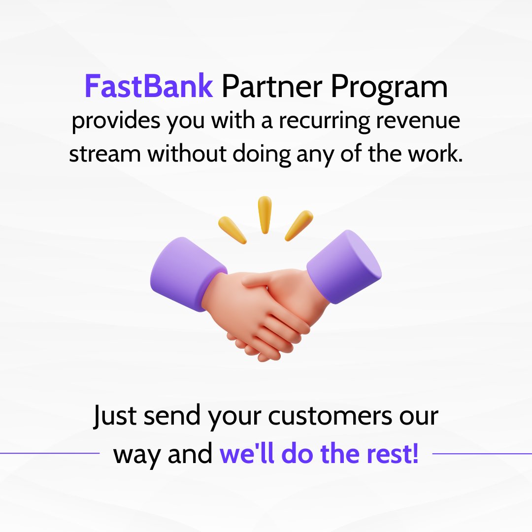 Unlock a passive income stream with the FastBank Partner Program! 💸

#FastBank #PartnerProgram #PassiveIncome #RecurringRevenue #ReferralProgram #EasyMoney