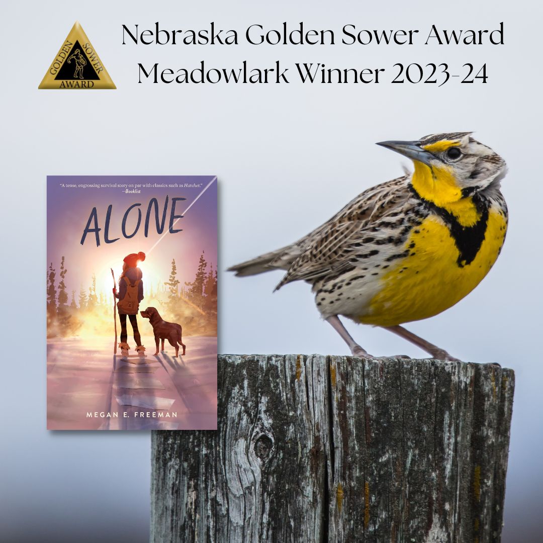 Huge thanks to all the NE readers who awarded ALONE the Meadowlark #NebraskaGoldenSowerAward, and to all the librarians and teachers who keep books in the hands of readers! @SSEdLib @SimonKIDS @EastWestLit @mgauthorcade @SCBWIRockyMtn @GoldenSowerNLA