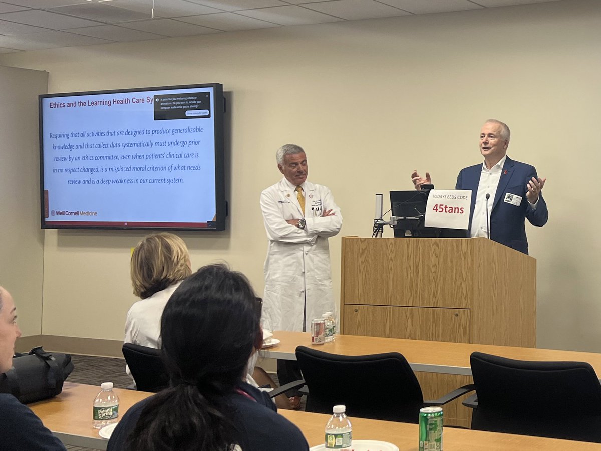 Phenomenal Grand Rounds talk by @HeartBobH on the past, present and future of clinical cardiovascular trials today @WestchesterMed. Honored for this opportunity to learn from a master clinician, educator and researcher.