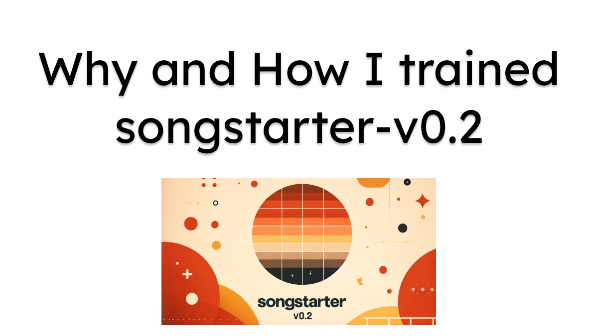 brushed up my personal site and brain dumped a post on 🎶musicgen-songstarter-v0.2🎶 It covers: - 🧠my thought process/motivation behind it - ✏️notes on my previous experiments over the last 9 months - 👀 training deets, @weights_biases logs w/ hparams nateraw.com/posts/training…