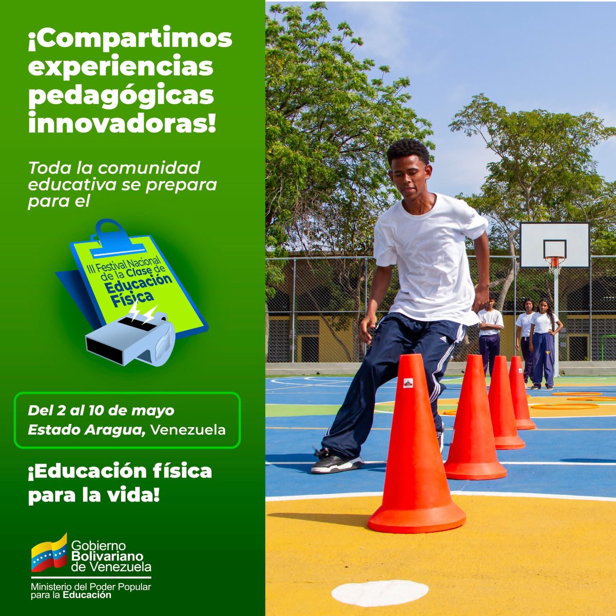 ¡Todo listo!

Vivamos esta experiencia en la que compartiremos estrategias pedagógicas.
Aquí disfrutaremos de rutas turísticas, ponencias, mesas de trabajos y actividades recreativas. 

Juntos/as estableceremos un plan de acción.  

#BidenLevantaLasSancionesYa
<a href="/NicolasMaduro/">Nicolás Maduro</a>