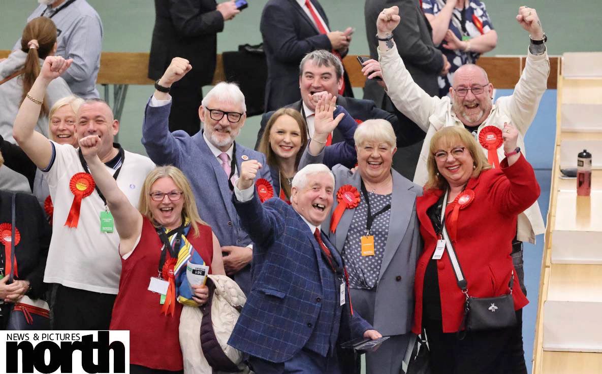 Labour win, for Alison Smith tonight at the Silksworth Centre in Sunderland 2024 Local Elections count. Pic by @RaoulDixonNNP #LocalElections2024 @SunderlandUK @SharonHodgsonMP @UKLabour