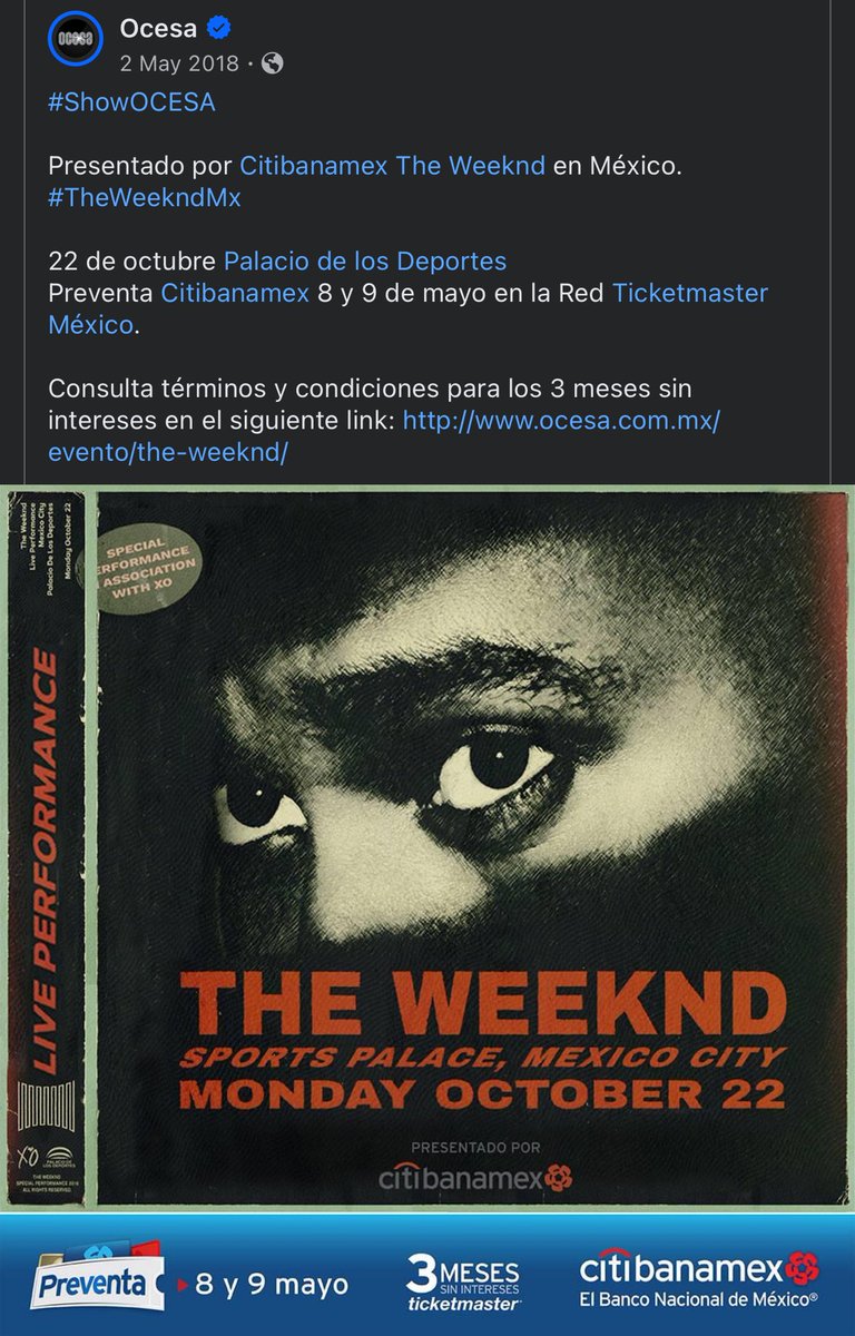 🔙 Un día como hoy hace 6 años Ocesa nos confirmaba que The Weeknd pisaría México por primera vez un 22 de octubre del 2018. 🇲🇽 Quien de ustedes asistió a las fechas del 22 o 23 de octubre?