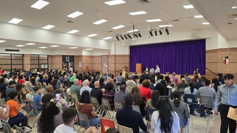 Thrilled to see such an incredible turnout at our school's award ceremony tonight! 🏆✨ Huge congratulations to all the talented 7th grade students being recognized for their hard work and achievements. #CelebratingExcellence #ProudSchoolCommunity