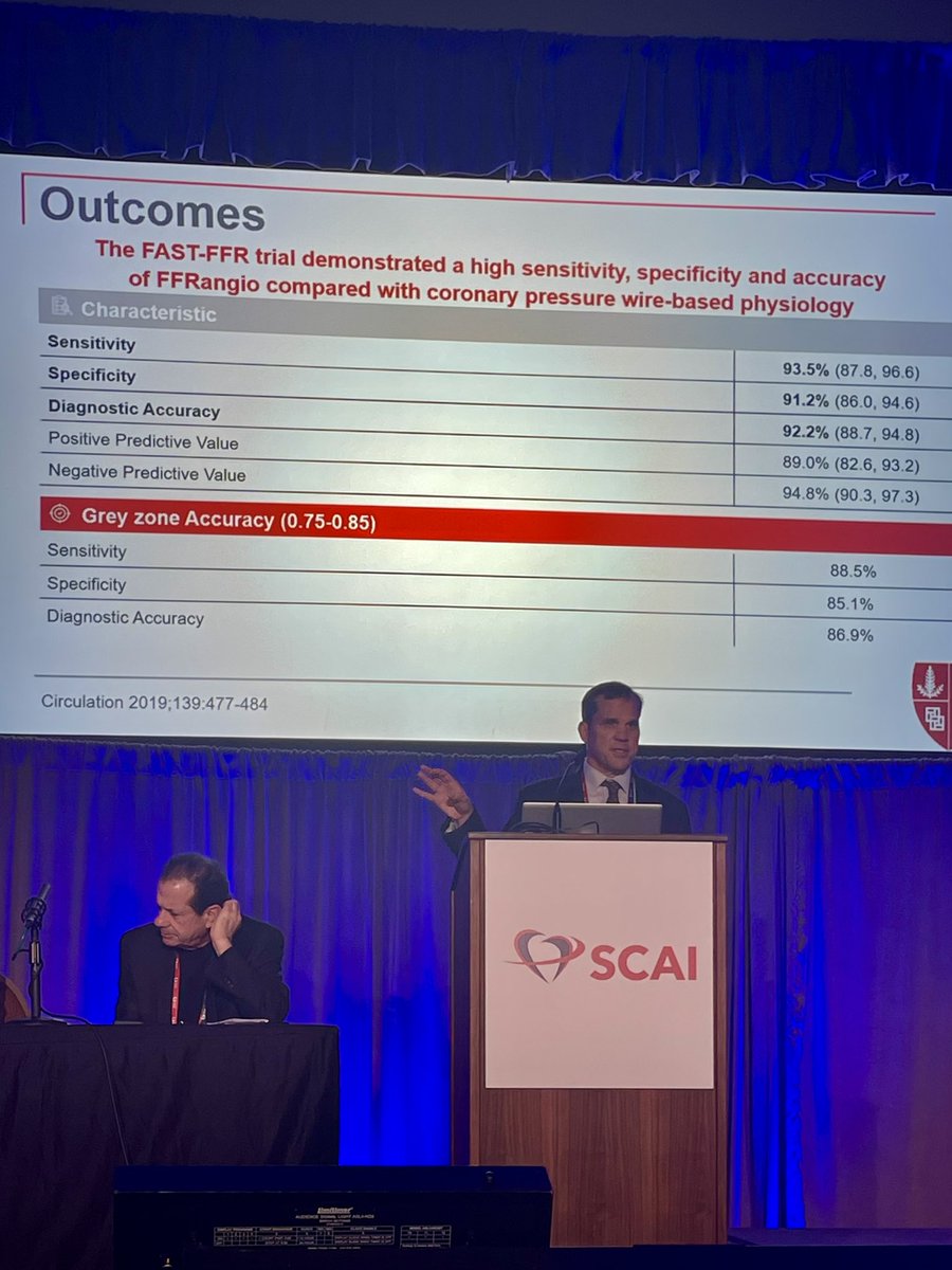 Angio derived FFR appears  equivalent to the wire derived FFR pubmed.ncbi.nlm.nih.gov/30586699/ we should have a better understanding when the ALL-RISE trial is completed. We should stay tuned. Great presentation by @wfearonmd @SCAI