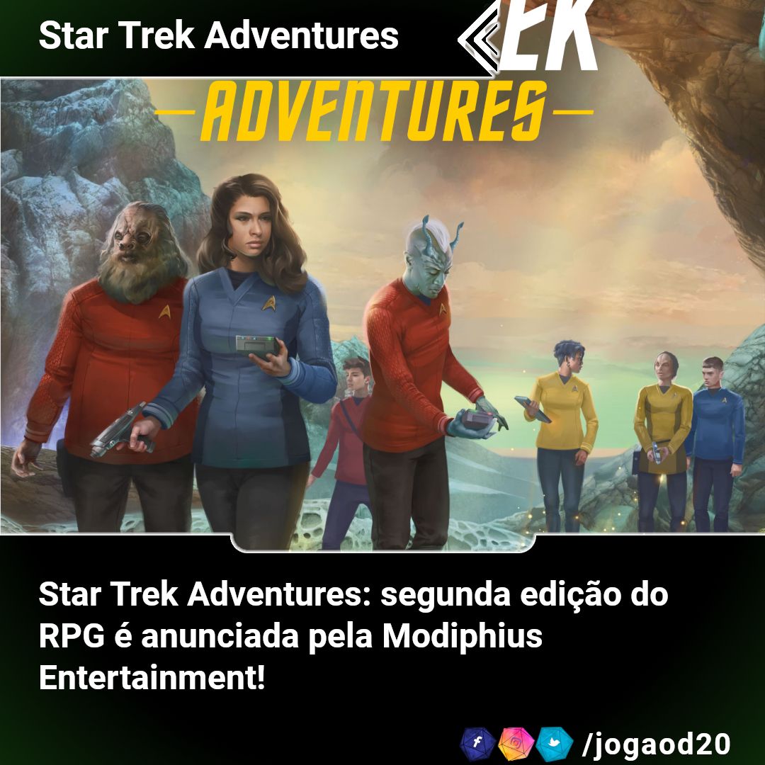 A Modiphius Entertainment anunciou a segunda edição de Star Trek Adventures. Conheça as mudanças presentes na nova edição! O quickstart já está disponível de graça! jogaod20.com/2024/05/02/sta…