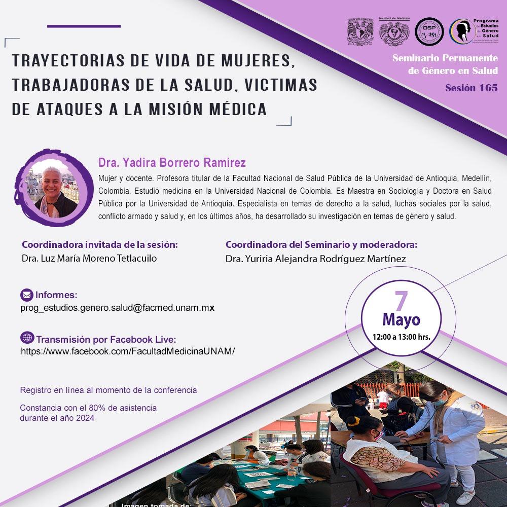 Descubre las historias y desafíos de las valientes profesionales. Te esperamos en nuestro seminario para hablar de la 'Trayectoria de vida de las mujeres trabajadoras de la salud, víctimas de ataques a la misión médica'. @SaludPublicaFM