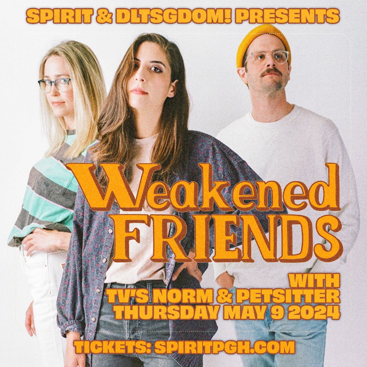 ONE WEEK FROM TODAY: <a href="/wkndfriends/">Weakened Friends</a> w/ <a href="/TVsNORM/">TV's NORM</a> + Petsitter at <a href="/spiritpgh/">spirit</a> Lodge (21+)!!

TICKETS: spiritpgh.com/calendar/2023/…