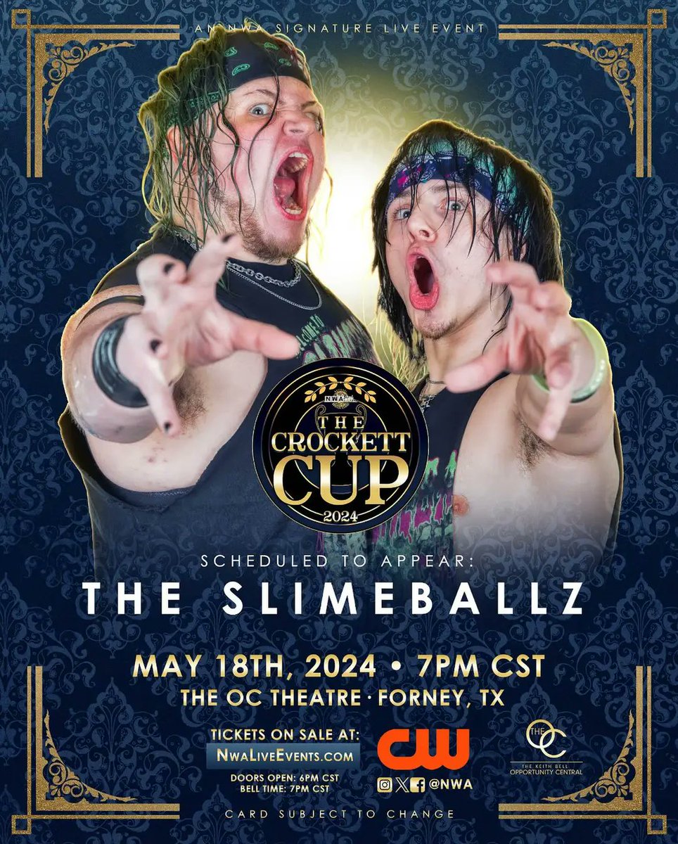 NYWC Tag Team Champions The Slimeballz are looking to win the @nwa Crockett Cup on 5/18! Best of luck to @slimeballsage & @SlimetimeTommy! See them at NYWC on 5/25 in a Doors, Ladders, & Chairs Match! 🎟: nywcprowrestling.com