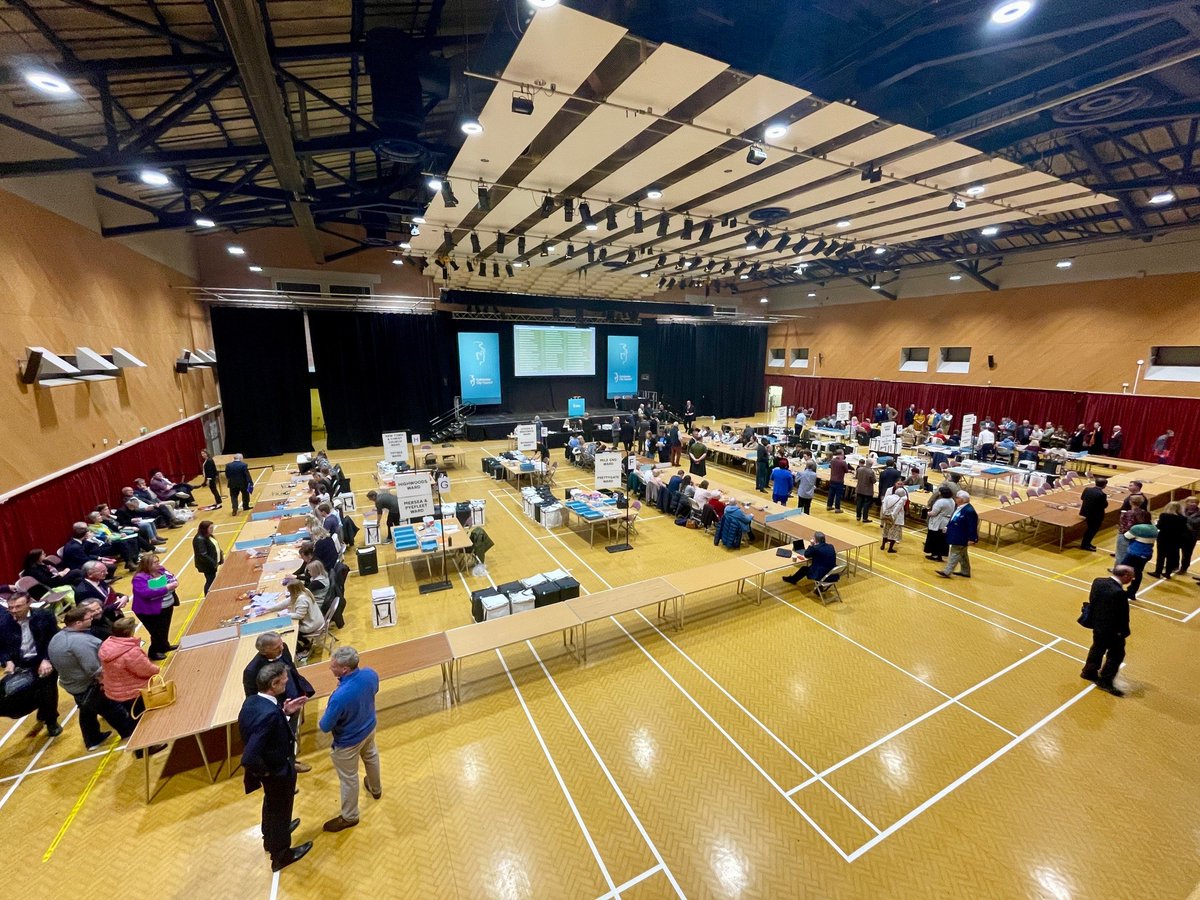 It’s a hive of activity at #Colchester’s Charter Hall, as counting gets underway in the city elections. The turnout in #Colchester was 30.31%. #Elections2024