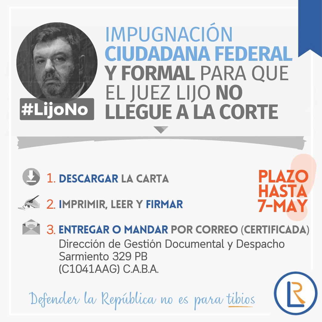 🚨 ATENCIÓN

Hay una carta a disposición para que tomemos la oportunidad de participar de manera federal en el destino de nuestra República, diciendo #LijoNo

Sólo hay que descargarla 👉 bit.ly/3UgWAKm, imprimirla, firmarla y hacerla llegar ahí.