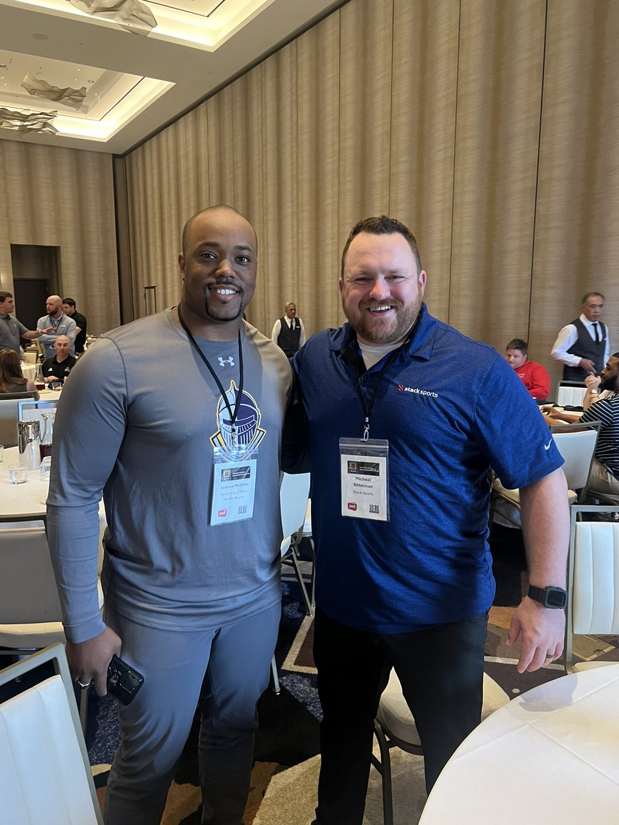It was great chatting with @CoachJMcDade of @CruFootball here at the National DFO Convention talking about @StackSports and @CGSAllStar