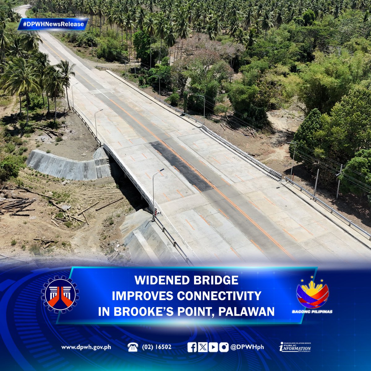 Widened Bridge Improves Connectivity in Brooke’s Point, Palawan | Full Story: dpwh.gov.ph/dpwh/news/33586 #DPWH #BuildBetterMore #BagongPilipinas