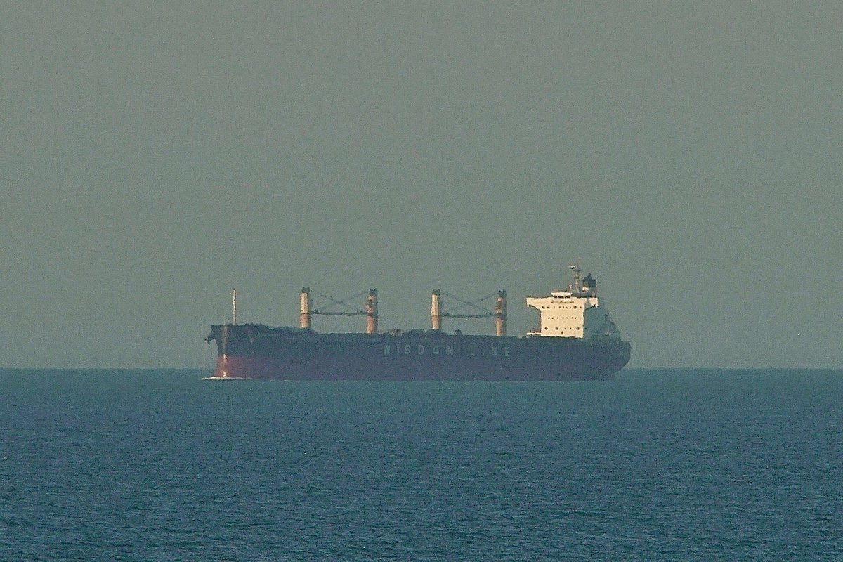 The #WisdomLine #BulkCarrier #AmisLeader IMO:9520819 en route to Norfolk, Virginia, flying the flag of Panama 🇵🇦. #ShipsInPics