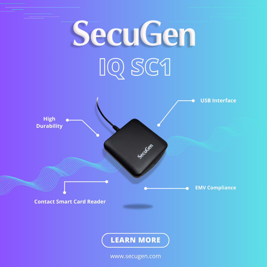 SecuGenCorp's tweet image. Streamline your payment solutions with the #SecuGen IQ SC1—where performance meets reliability! 💳✨Ensure top-notch security with EMV Level 1 compliance, ideal for sectors like banking and government.

#BankingTechnology
#GovernmentTech
#FinancialTechnology
#EMVCompliance