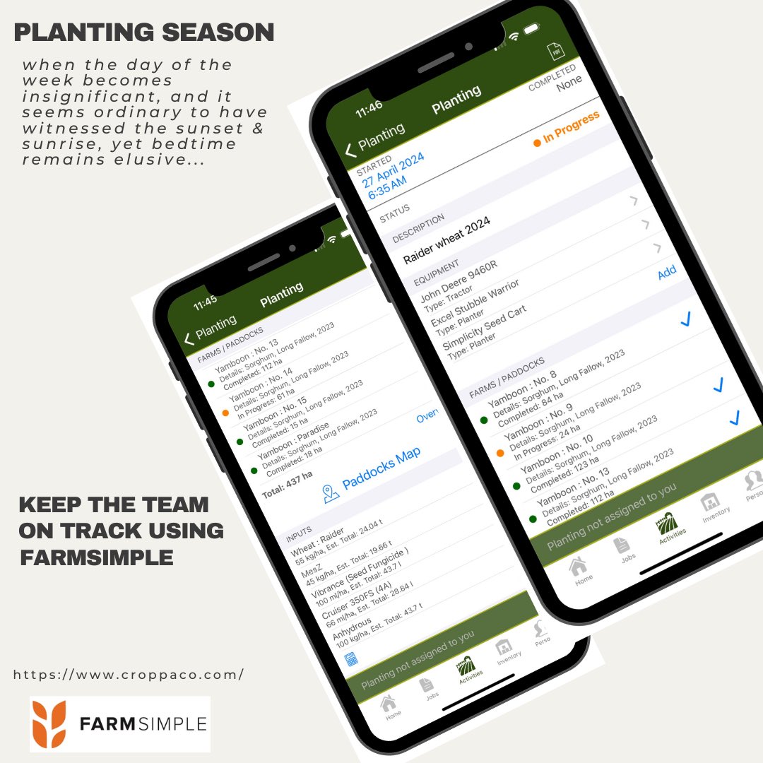 Is there anything better than ticking ✅ off tasks? Keep your planting / seeding team on track & motivated using FarmSimple.

#farmmanagementsoftware #farmSimple #graingrowersaustralia #agtech #farmingapp