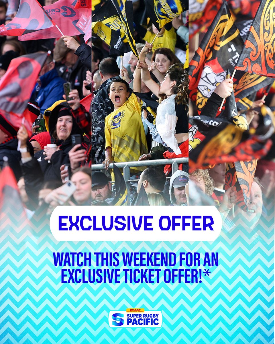 Get ready to cheer on your favourite Super Rugby Pacific team live from the stands! 🤩

Catch the action this weekend on Sky Sport and keep an eye out for the QR code to unlock an exclusive ticket discount for the remaining games in New Zealand!

#SuperRugbyPacific