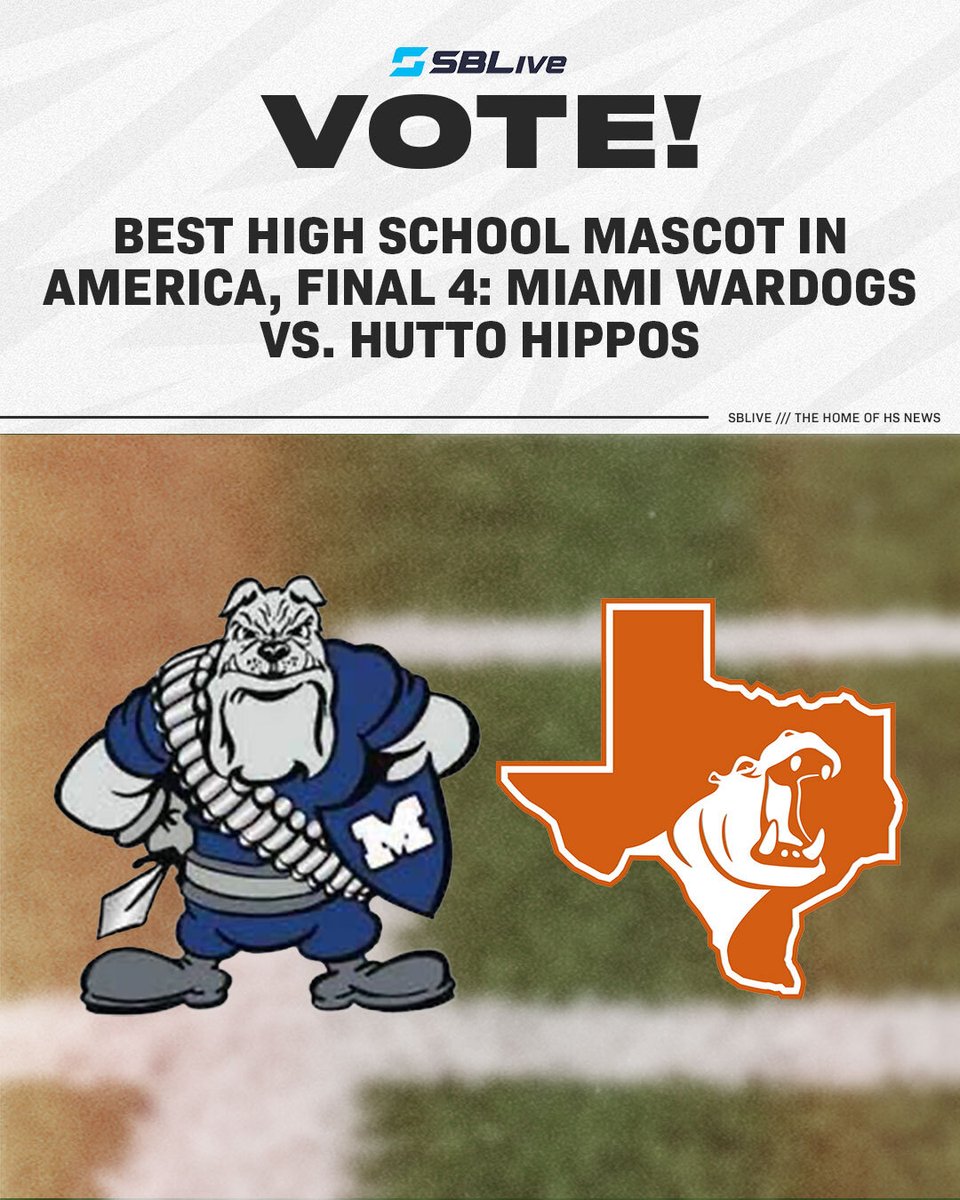 We can't believe Mascot Madness is almost over! Only a few hours are left in the Final Four. Cast your vote for @WardogAthletics or @hippoathletics to help decide who will make it to the championship 🗳️🏆🎭 highschool.athlonsports.com/national/2024/…
