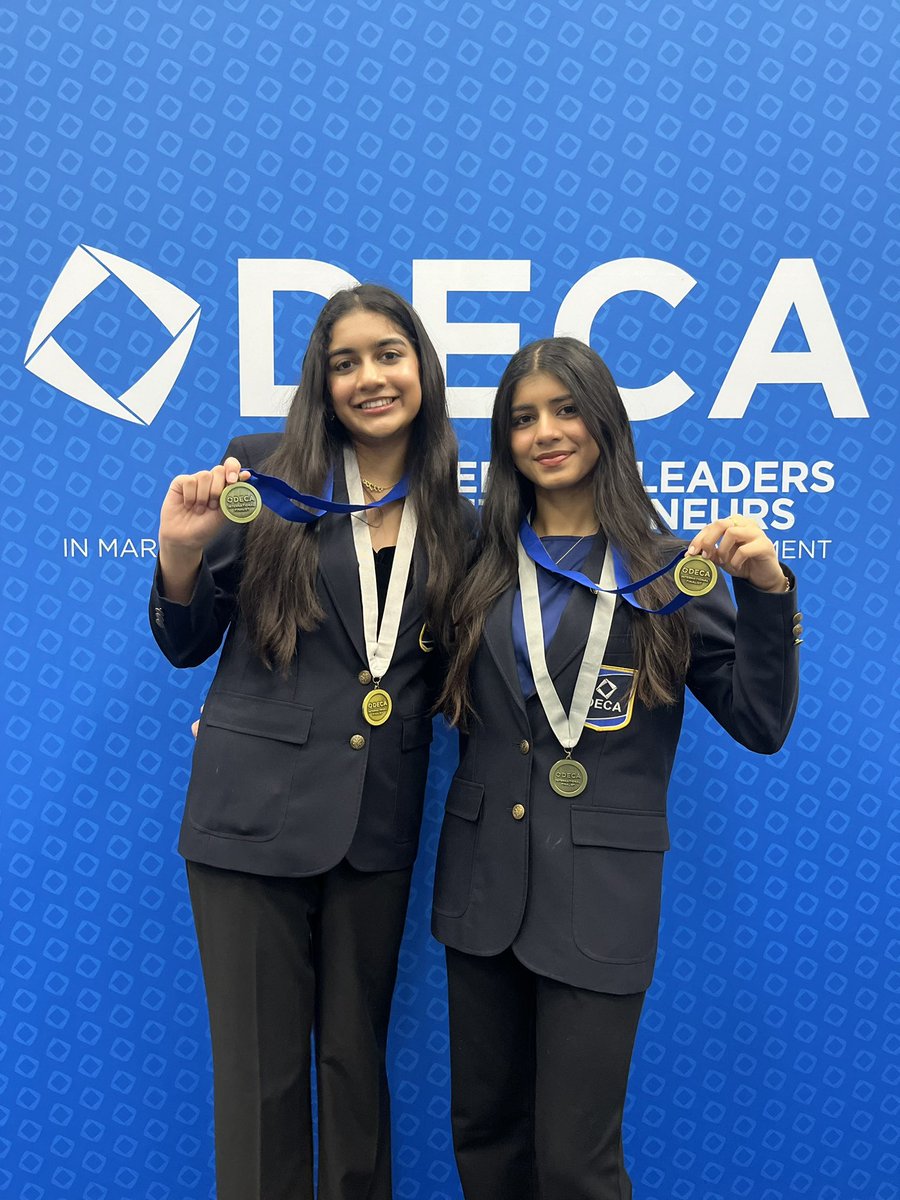 Emma Patel and Ujala Patel were awarded TOP 20 at the DECA International Competition this past Tuesday. Over 23,000 students attended and the girls came out on top! #Reaganwayrhs #rootedreagan