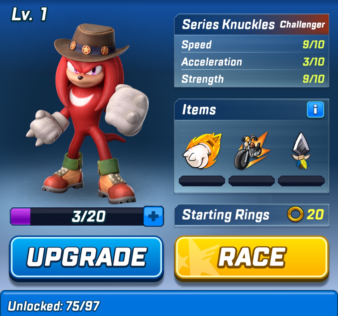 Something I noticed on Series Knuckles is that he has detailed fingers.