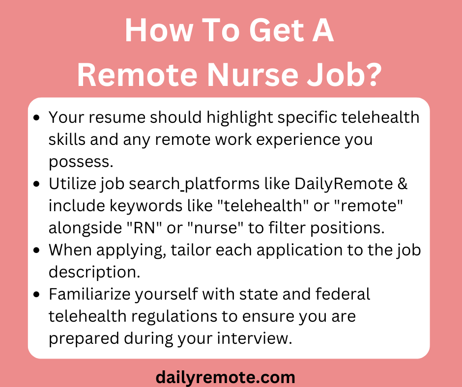 How to find and land a remote nursing job?

dailyremote.com/advice/nurse

#nurse #remotenurse #telehealth #nursingcareer #nursingopportunity #jobopportunity #hiringnurses #onlinejob #workfromanywhere #digitalhealth