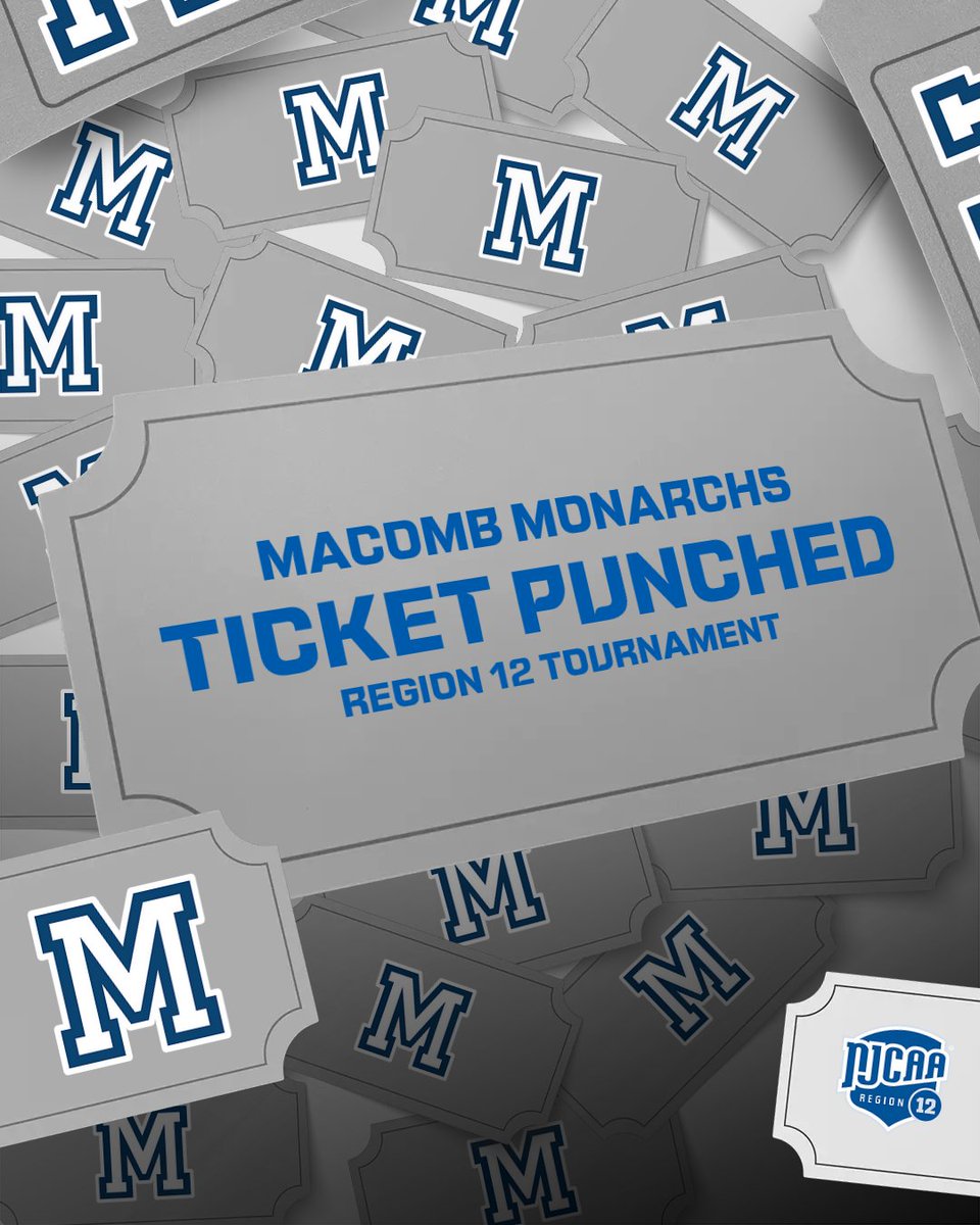 ⚾️ | Macomb is IN! With three wins on the day, the Monarchs have punched their ticket to the Region XII Division II Baseball Tournament! This is Macomb's first postseason appearance since 2018!

Tournament Website
njcaaregion12.org/tournaments/bs…
