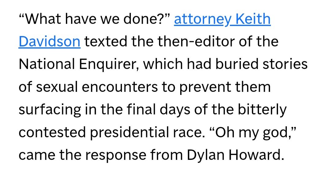 The attorney who helped Trump hide his infidelity was horrified they helped Trump win the election. 'What have we done?' He texted. I'll tell you what you did. You fucking possibly destroyed America. If Trump gets back democracy is finished. Nice job, you gaping asshole.