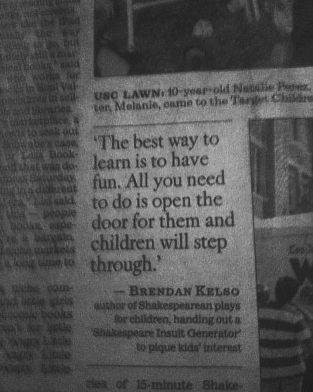 13 years ago! And still true today when they quoted me in the LA Times! #LATimes #LAfestivalofbooks #FestivalofBooks