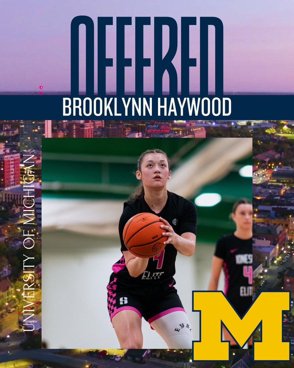 Congratulations to @BrooklynnHaywo1 on her offer from @umichwbball #onetwostars @NikeGirlsEYBL