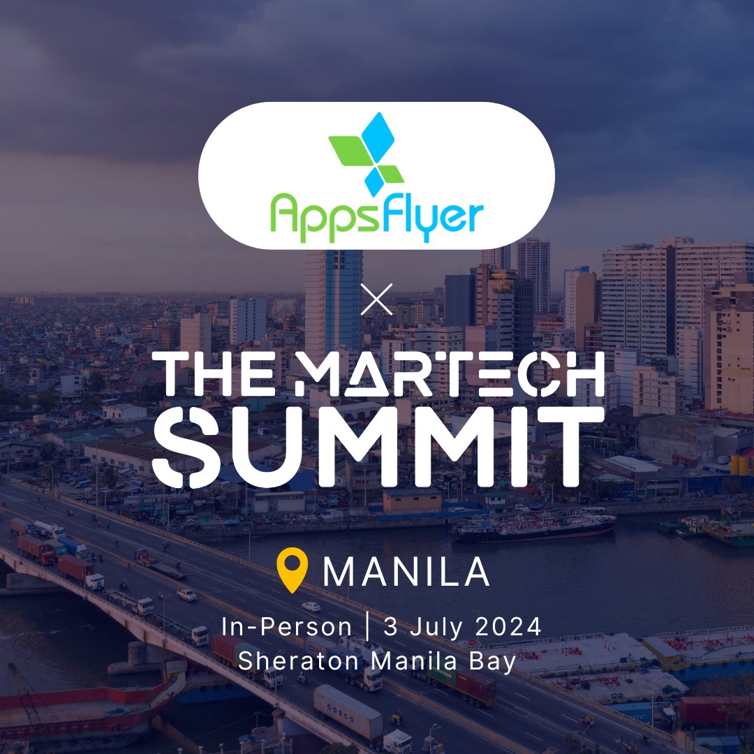 Welcome #Appsflyer to join us as an exhibitor at The MarTech Summit Manila on 3 July at Sheraton Manila Bay 🎉

🔗 Find out more & Register at: ow.ly/TGPA50RqK8m

#TheMarTechSummit #ManilaSummit #MarTech