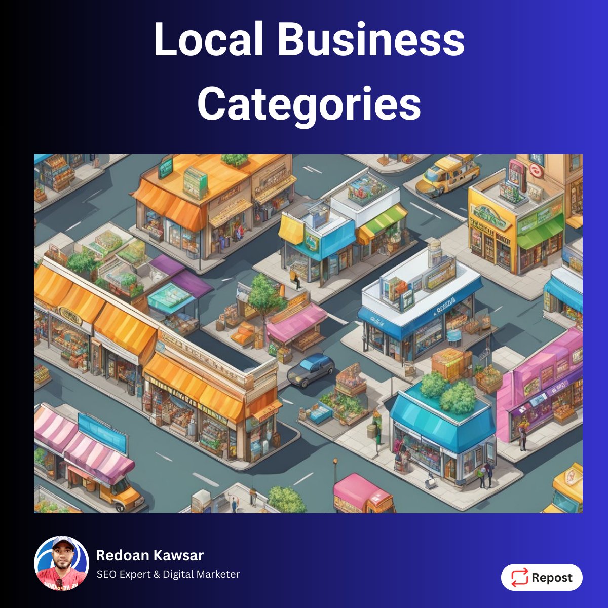 Local Business Categories:

- Define business with local categories 📝
- Choose one primary category 🥇
- Add 2-4 related secondaries 🥈
- Avoid category overload ❌
- Pick customer-searched categories 🔍
- Update categories regularly ♻️

#SEOExperts  #SEOServices #LocalSEO #SEO