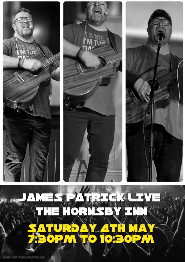 A great gig this Saturday at @HornsbyInn from 7:30pm. Come along for some great tunes. 🤗😄
🎵🎶 🎸 🎤

And … 

May the 4th Be With You!😉

#JamesPatrick #LiveMusicRocks #LiveMusic #IndependentMusic #IndependentMusician #HornsbyInn  #ArtistGuitars #live #music #gig #Hornsby